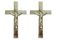 สีเงินสีพลาสติกพระเยซู Coffin Crucifix ขนาด 24 x 14 ซม. สำหรับศพ Casket