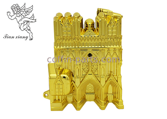 Customized Virgin Plastic Casket Corners Pale Golden American Style With Cathedral