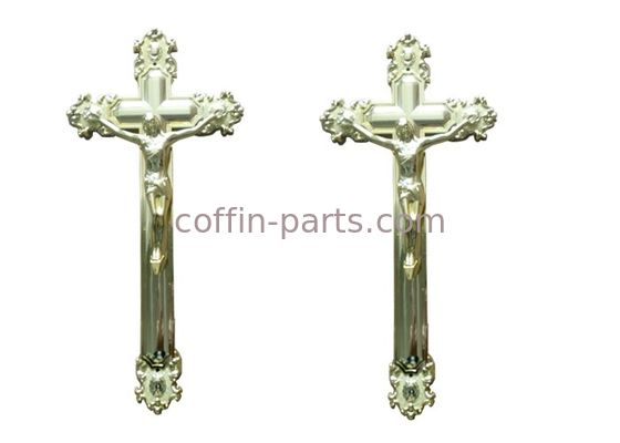 Jesus Ornamental Coffin Crucifix For Funeral Gold Color Size 44.8 × 20.8 Cm