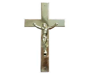 สีเงินสีพลาสติกพระเยซู Coffin Crucifix ขนาด 24 x 14 ซม. สำหรับศพ Casket